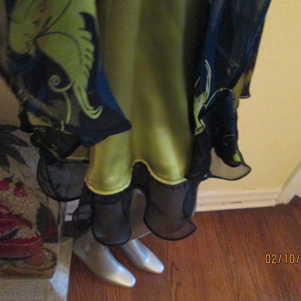 Diane Von Furstenberg Flirty Flounce Skirt Blue Green S M - Picture 6 of 7